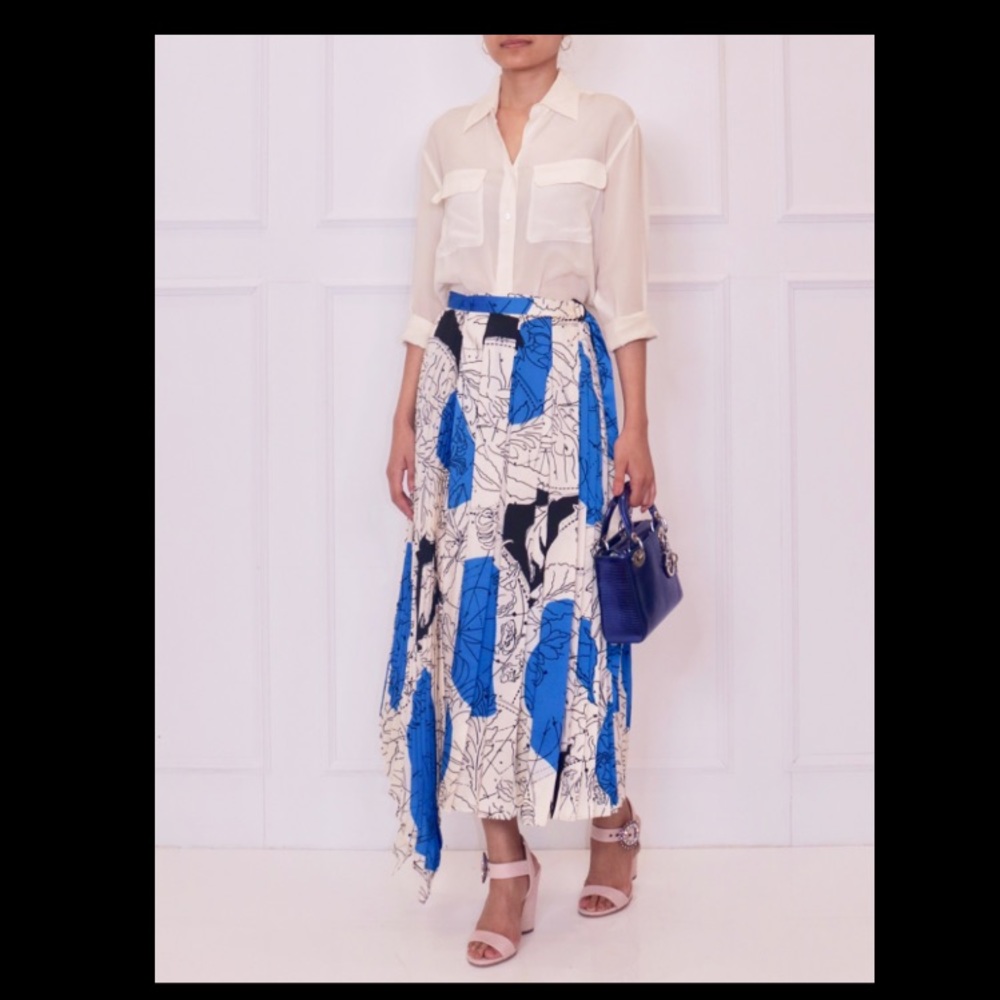 Zara limited edition printed pleated skirt